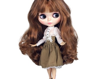 Charlotte – Premium Custom Neo Blythe Doll with Brown Hair, White Skin & Shiny Cute Face