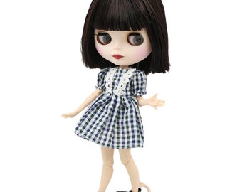 Lainey – Premium Custom Neo Blythe Doll with Brown Hair, White Skin & Matte Cute Face