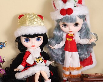 Neo Blythe Doll Christmas Dress with Hats