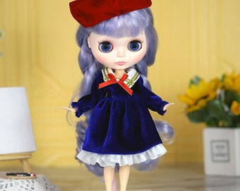 Ava – Premium Custom Neo Blythe Doll with Purple Hair, White Skin & Shiny Cute Face
