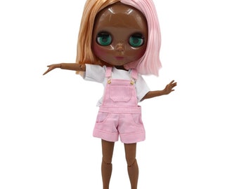 Yasmine – Premium Custom Neo Blythe Doll with Multi-Color Hair, Black Skin & Shiny Cute Face