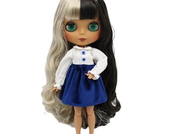 Tilly – Premium Custom Neo Blythe Doll with Multi-Color Hair, Dark Skin & Matte Cute Face