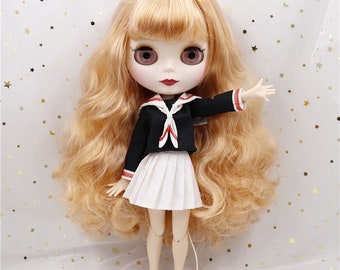 Clara – Premium Custom Neo Blythe Doll with Blonde Hair, White Skin & Matte Cute Face