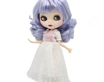 Lyla – Premium Custom Neo Blythe Doll with Purple Hair, White Skin & Matte Cute Face