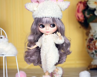 Selina – Premium Custom Neo Blythe Doll with Purple Hair, White Skin & Shiny Cute Face