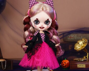 Felicity – Premium Custom Neo Blythe Doll with Multi-Color Hair, White Skin & Matte Smiling Face