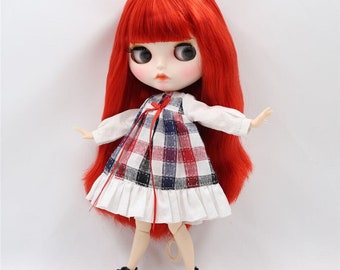 Neo Blythe Doll Plaid Check Dress