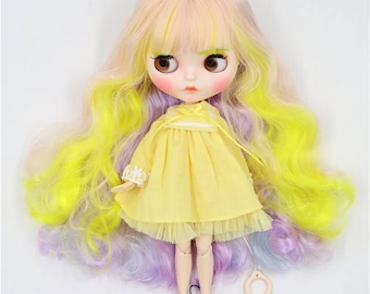 Ximena – Premium Custom Neo Blythe Doll with Multi-Color Hair, White Skin & Matte Pouty Face