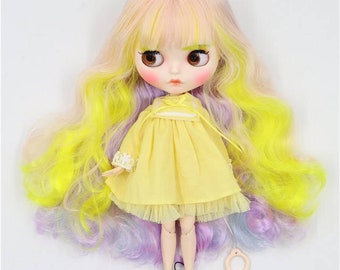 Ximena – Premium Custom Neo Blythe Doll with Multi-Color Hair, White Skin & Matte Pouty Face