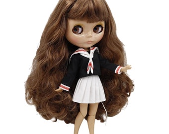 Estrella – Premium Custom Neo Blythe Doll with Brown Hair, Tan Skin & Shiny Cute Face