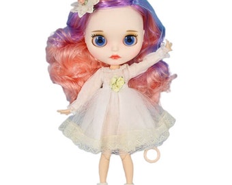 Gianna – Premium Custom Neo Blythe Doll with Multi-Color Hair, White Skin & Matte Cute Face