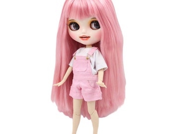 Melody – Premium Custom Neo Blythe Doll with Pink Hair, White Skin & Matte Smiling Face
