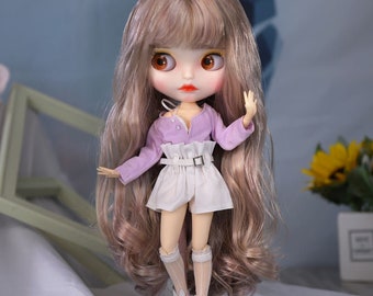 Zoe – Premium Custom Neo Blythe Doll with Pink Hair, White Skin & Matte Cute Face