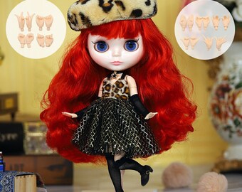 Bella – Premium Custom Neo Blythe Doll with Red Hair, White Skin & Shiny Cute Face