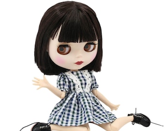 Kate – Premium Custom Neo Blythe Doll with Brown Hair, White Skin & Matte Cute Face