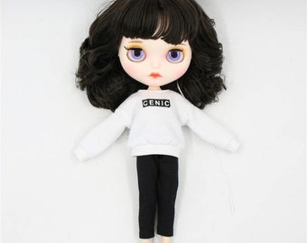 Alexandria – Premium Custom Neo Blythe Doll with Brown Hair, White Skin & Matte Pouty Face
