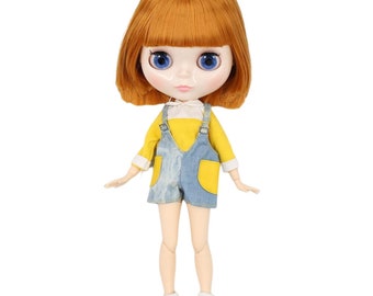 Leeloo – Premium Custom Neo Blythe Doll with Ginger Hair, White Skin & Shiny Cute Face