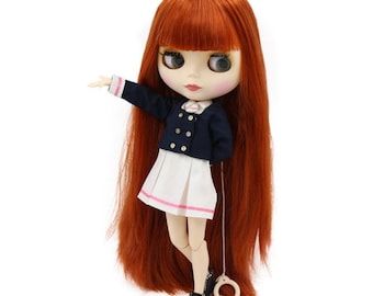 Adele – Premium Custom Neo Blythe Doll with Ginger Hair, White Skin & Matte Cute Face