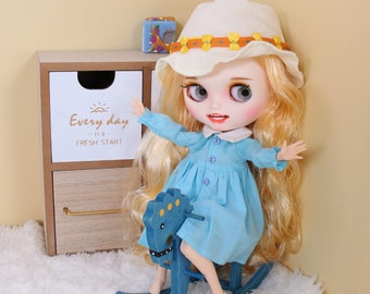Lia – Premium Custom Neo Blythe Doll with Blonde Hair, White Skin & Matte Smiling Face