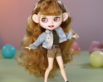 Darby – Premium Custom Neo Blythe Doll with Blonde Hair, White Skin & Matte Cute Face