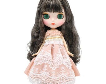 Angela – Premium Custom Neo Blythe Doll with Multi-Color Hair, White Skin & Matte Pouty Face