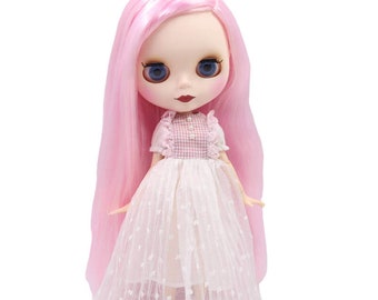 Aria – Premium Custom Neo Blythe Doll with Pink Hair, White Skin & Matte Cute Face