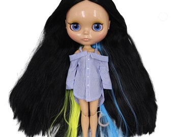 Emmalynn – Premium Custom Neo Blythe Doll with Multi-Color Hair, Tan Skin & Shiny Cute Face