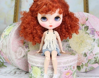 Robin – Premium Custom Neo Blythe Doll with Ginger Hair, White Skin & Matte Pouty Face