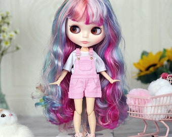 Amelia – Premium Custom Neo Blythe Doll with Multi-Color Hair, White Skin & Shiny Cute Face