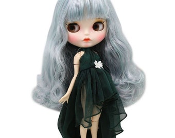 Meadow – Premium Custom Neo Blythe Doll with Multi-Color Hair, White Skin & Matte Pouty Face