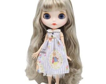 Coraline – Premium Custom Neo Blythe Doll with Silver Hair, White Skin & Matte Pouty Face