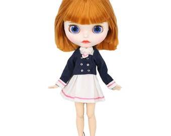 Lily – Premium Custom Neo Blythe Doll with Ginger Hair, White Skin & Matte Cute Face