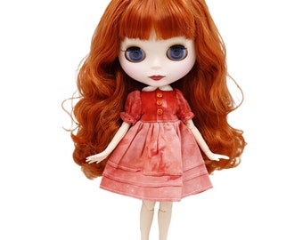 Cecilia – Premium Custom Neo Blythe Doll with Ginger Hair, White Skin & Matte Cute Face