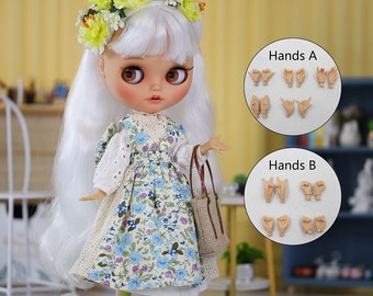 Avery – Premium Custom Neo Blythe Doll with Silver Hair, Tan Skin & Matte Smiling Face