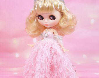 Neo Blythe Doll Princess Dress with Crown