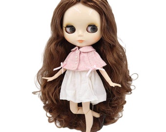 Antonella – Premium Custom Neo Blythe Doll with Brown Hair, White Skin & Shiny Cute Face