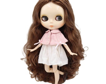 Antonella – Premium Custom Neo Blythe Doll with Brown Hair, White Skin & Shiny Cute Face