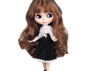 Charlotte – Premium Custom Neo Blythe Doll with Brown Hair, White Skin & Shiny Cute Face