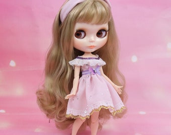 Neo Blythe Doll Butterfly Lace Dress with Headdress