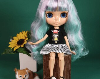 Dolly – Premium Custom Neo Blythe Doll with Multi-Color Hair, Tan Skin & Shiny Cute Face