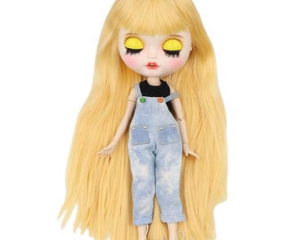Alexandra – Premium Custom Neo Blythe Doll with Blonde Hair, White Skin & Matte Smiling Face