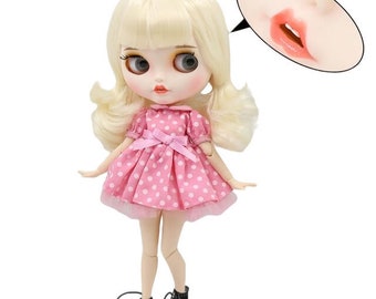 Rosalie – Premium Custom Neo Blythe Doll with Blonde Hair, White Skin & Matte Smiling Face