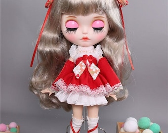 Bernetta – Premium Custom Neo Blythe Doll with Blonde Hair, White Skin & Matte Cute Face