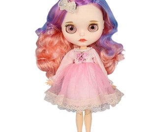 Liana – Premium Custom Neo Blythe Doll with Multi-Color Hair, White Skin & Matte Cute Face