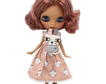 Lylah – Premium Custom Neo Blythe Doll with Multi-Color Hair, Dark Skin & Matte Cute Face