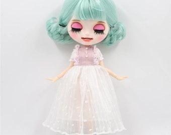 Neo Blythe Doll Net White Dress with Hair Band