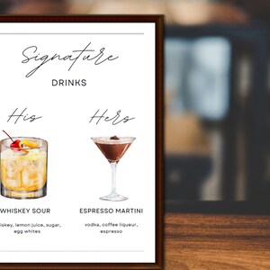 Wedding Signature Drinks Wedding Bar Sign