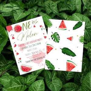Watermelon 1st Birthday Invitation: Editable Party Invite (Digital)
