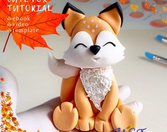 フォンダンフォックスの作り方：砂糖人形、秋のケーキトッパー（デジタルダウンロード）