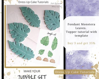 Jungle set - tutorial na topper na tort. Tort z masy cukrowej. Safari birthday party. Tort dla dzieci.